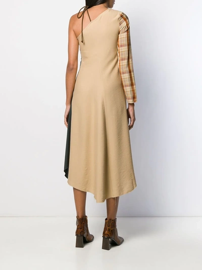 Song For The Mute One Shoulder Dress In Green