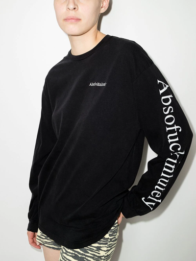 Shop R13 Slogan-print Cotton Sweatshirt In Black