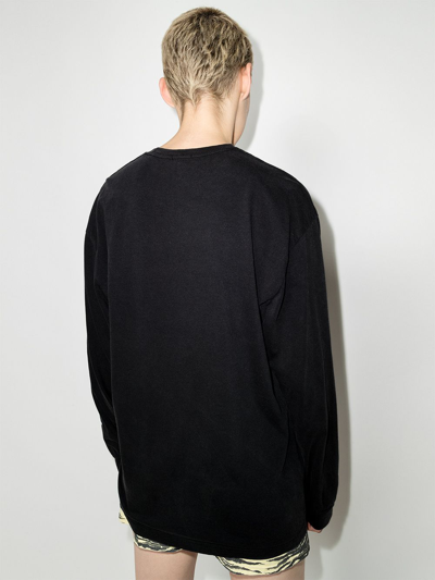 Shop R13 Slogan-print Cotton Sweatshirt In Black