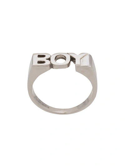 Shop Maria Black Boy Ring In Silver