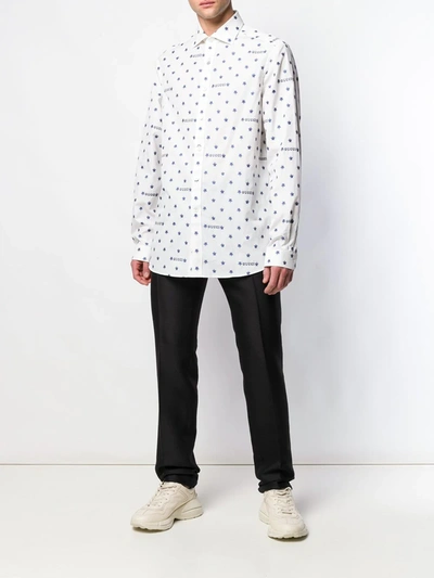 Shop Gucci Logo Star Print Shirt In White