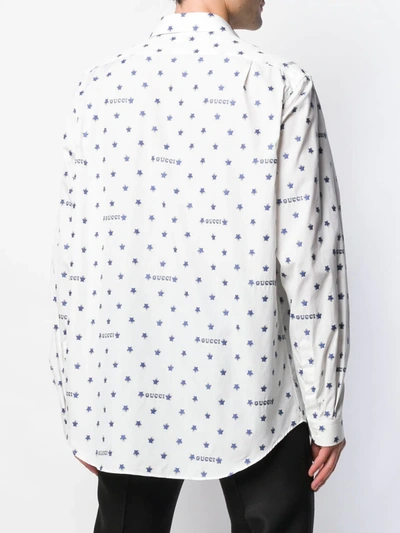 Shop Gucci Logo Star Print Shirt In White