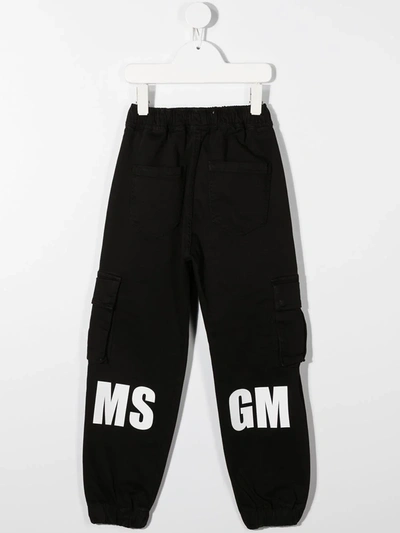 Msgm Drawstring Waist Trousers In Black
