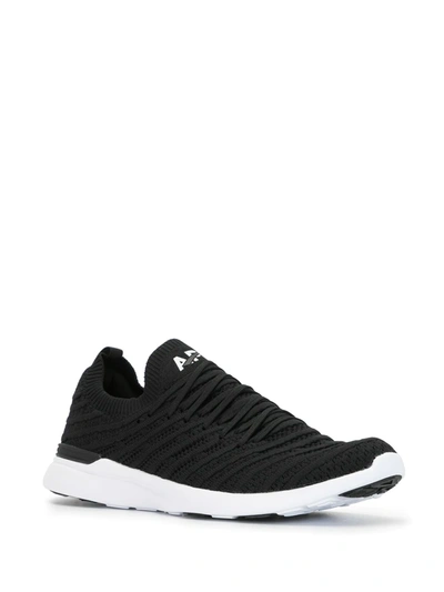Shop Apl Athletic Propulsion Labs Techloom Wave Ribbed Knit Sneakers In Black