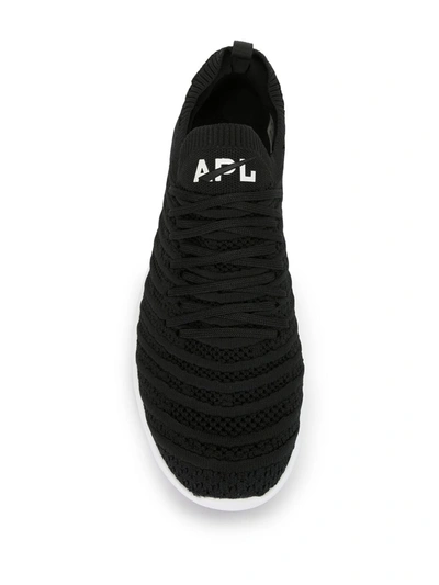 Shop Apl Athletic Propulsion Labs Techloom Wave Ribbed Knit Sneakers In Black