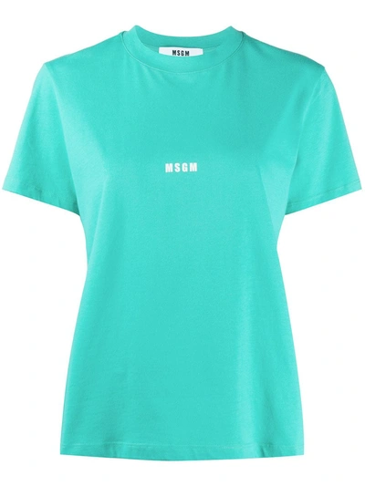 Shop Msgm Mini Logo-print T-shirt In Green