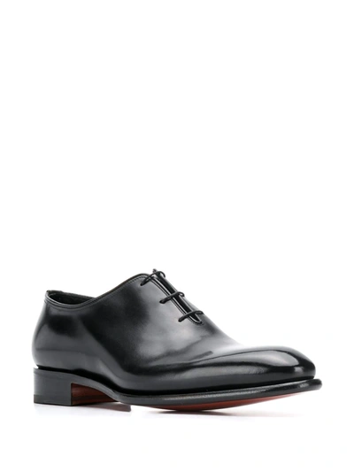 Shop Santoni Classic Derby Shoes In Black