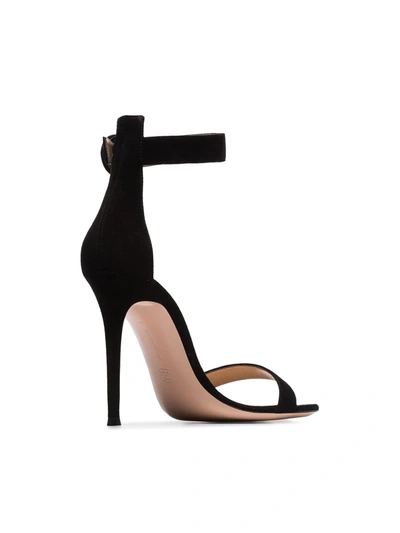 Shop Gianvito Rossi Portofino 105mm Suede Sandals In Black