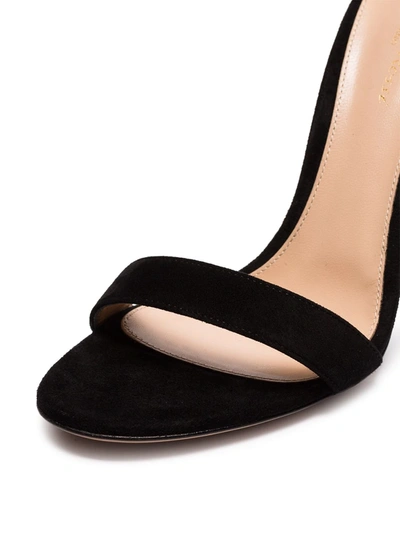 Shop Gianvito Rossi Portofino 105mm Suede Sandals In Black