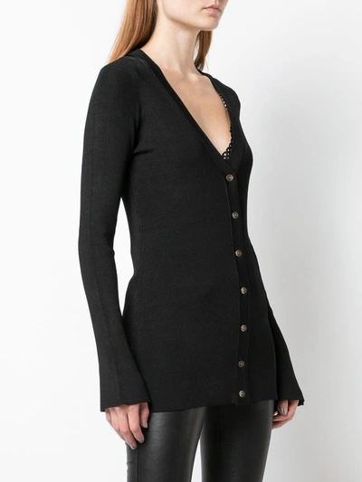 Shop L Agence Knitted Cardigan In Black