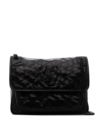 Shop Saint Laurent Niki Chain Strap Bag In Black