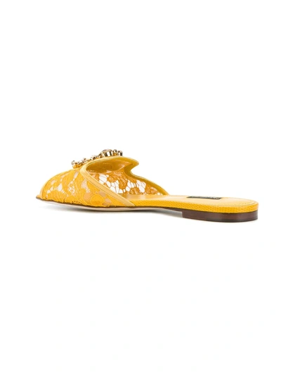 Dolce & Gabbana Women Rainbow Flat Ciabattina Sandalo In Yellow