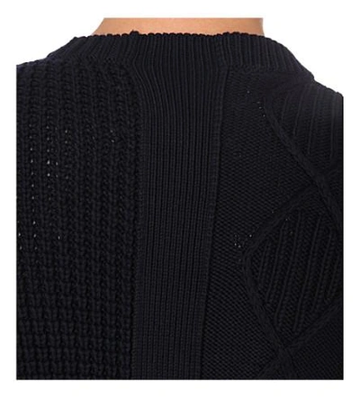 Shop Maison Margiela Chunky Aran-knit Jumper In Dark Blue