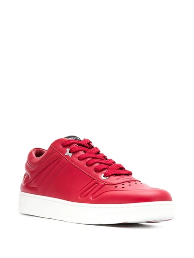 Jimmy Choo Mens Hawaii/m Red Calf Leather Trainers In Red