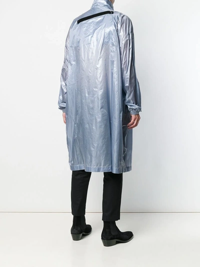 Shop Raf Simons Mid-length Trench Coat In Blue