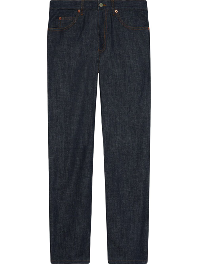 Shop Gucci Five-pocket Straight-leg Jeans In Blue