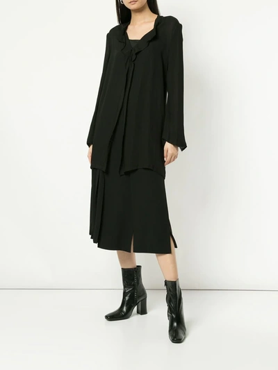 Pre-owned Yohji Yamamoto Vintage Slouchy Rayon Shirt - 黑色 In Black