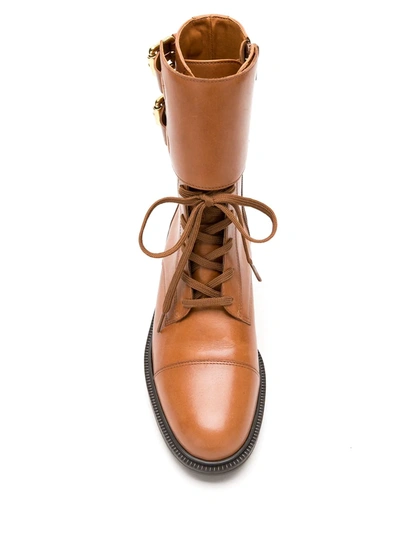 Sarah Chofakian Sarah Leather Boots In Brown
