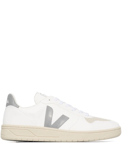 Shop Veja V-10 Coated Sneakers In White