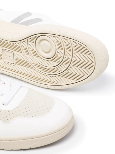 Shop Veja V-10 Coated Sneakers In White