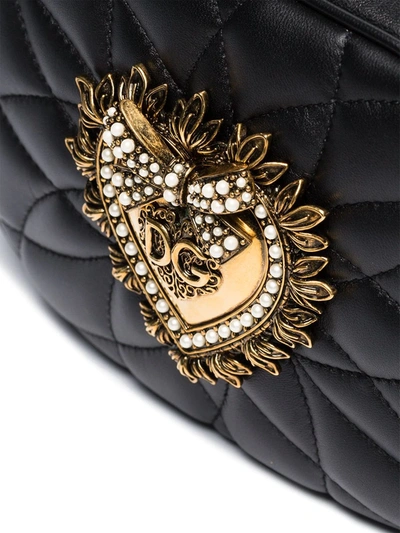 Shop Dolce & Gabbana Devotion Quilted Camera Bag In Black