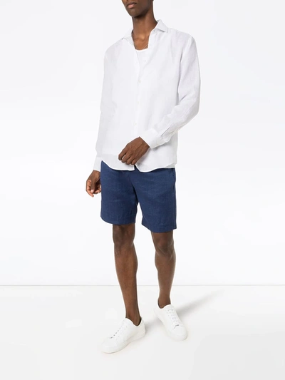 Frescobol Carioca Slim-fit Linen Button-up Shirt In White