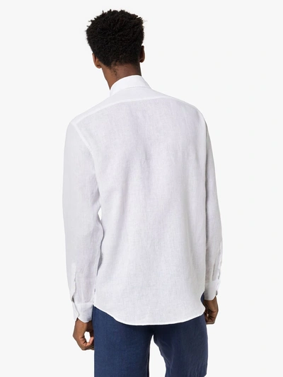 Frescobol Carioca Slim-fit Linen Button-up Shirt In White