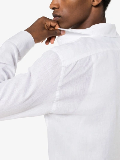 Frescobol Carioca Slim-fit Linen Button-up Shirt In White