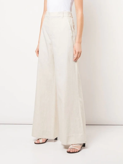 Shop Brunello Cucinelli High Waisted Flared Trousers In Neutrals