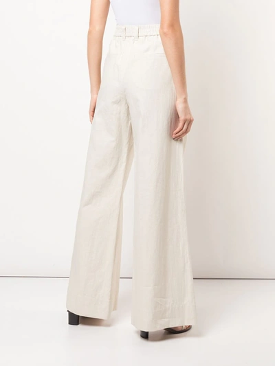 Shop Brunello Cucinelli High Waisted Flared Trousers In Neutrals