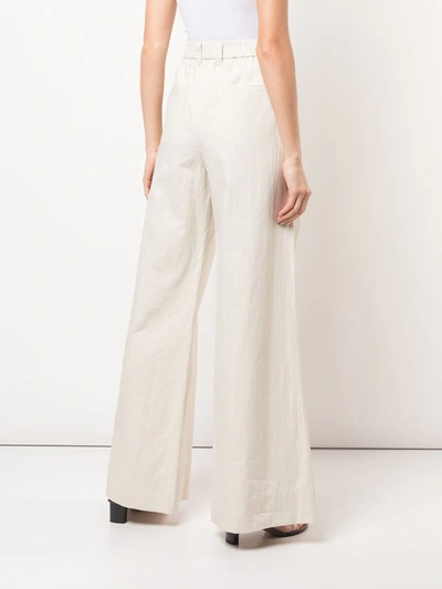 Brunello Cucinelli High Waisted Flared Trousers In Neutrals