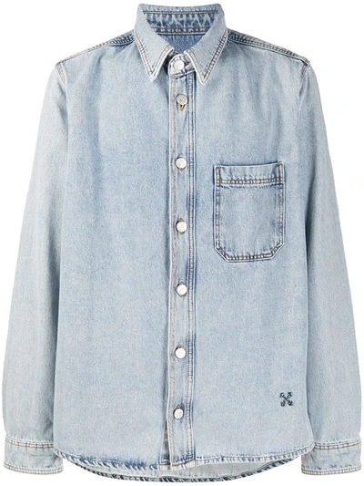 Shop Off-white Arrows-motif Denim Shirt In Blue