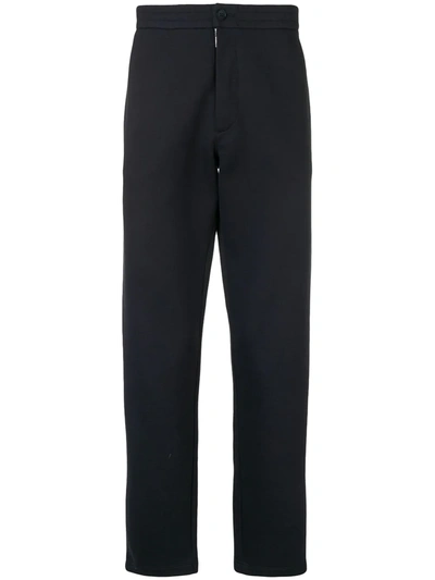 Shop Giorgio Armani Regular Tapered Trousers In Blue