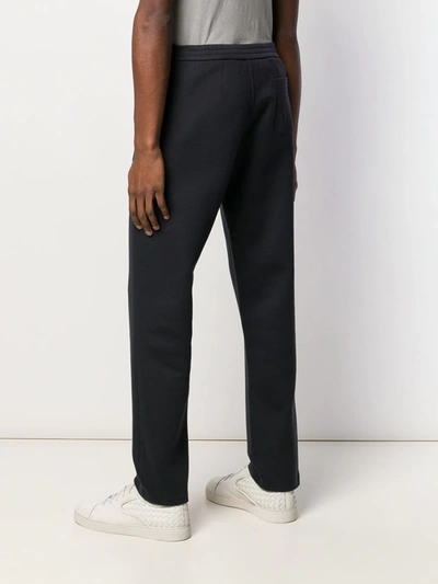 Shop Giorgio Armani Regular Tapered Trousers In Blue