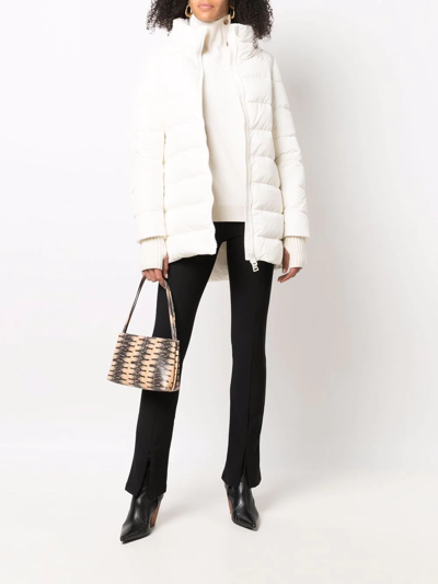 Herno Hooded Feather-down Padded Coat In Weiss