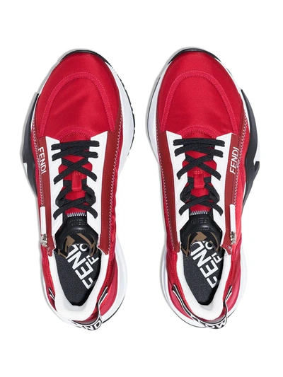 Shop Fendi Flow Low-top Sneakers In Red