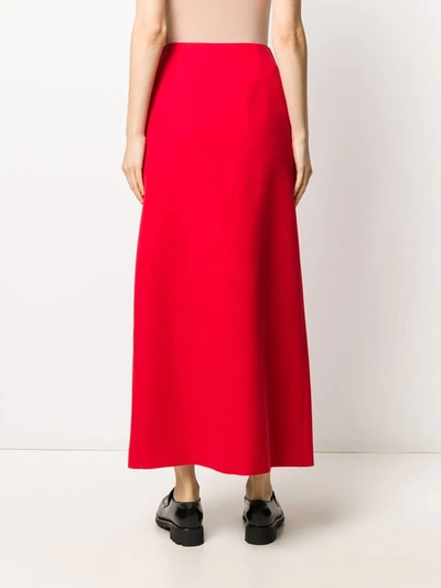 Shop Gucci Slit Detail A-line Skirt In Red