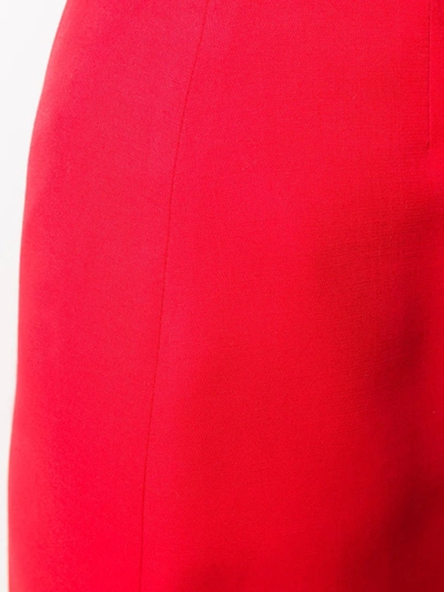 Shop Gucci Slit Detail A-line Skirt In Red