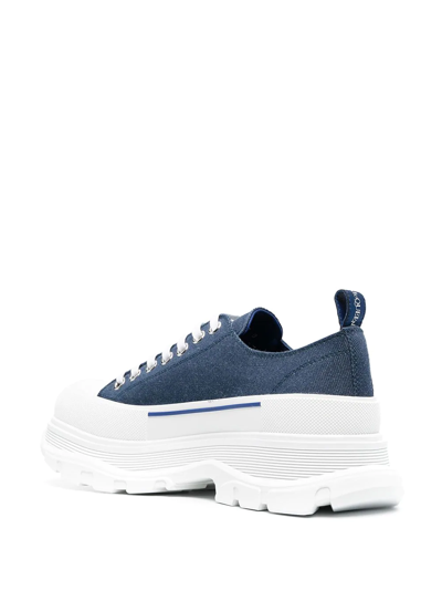 Shop Alexander Mcqueen Tread Slick Denim Sneakers In Blue