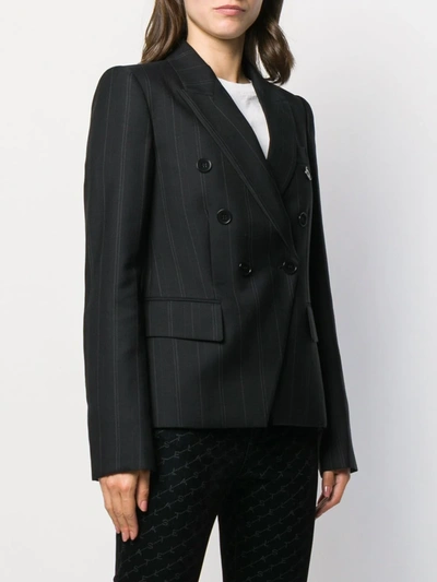 Shop Stella Mccartney Pinstriped Double-breasted Blazer In Black