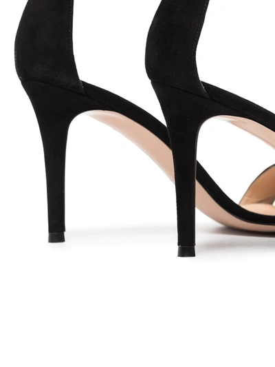 Shop Gianvito Rossi Portofino 85mm Suede Sandals In Black