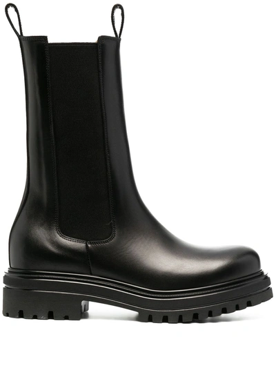 Shop Scarosso Chunky Rubber-sole Boots In Black