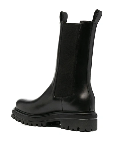 Shop Scarosso Chunky Rubber-sole Boots In Black