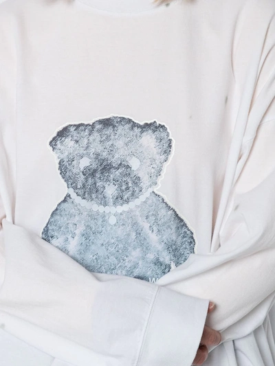 Shop We11 Done Teddy Bear Cotton Sweatshirt In White