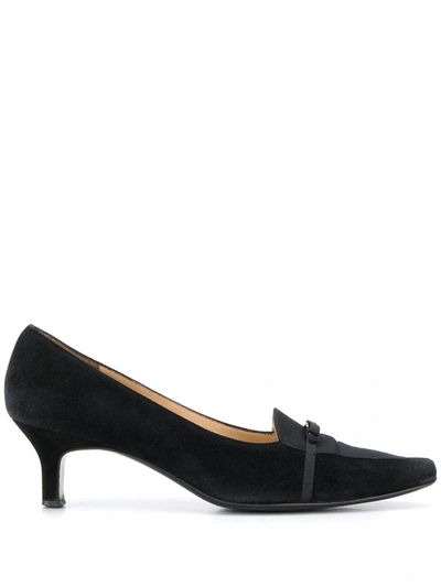 Pre-owned Ferragamo 1980s Bow Detail Pointed Pumps In Black