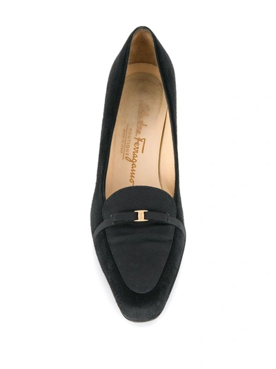Pre-owned Ferragamo 1980s Bow Detail Pointed Pumps In Black