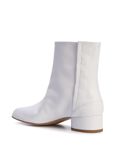 Shop Maison Margiela Tabi 30mm Leather Ankle Boots In White