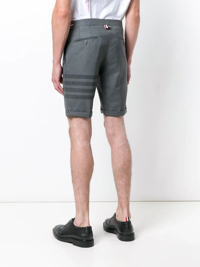 Shop Thom Browne 4-bar Wool-blend Shorts In Grey