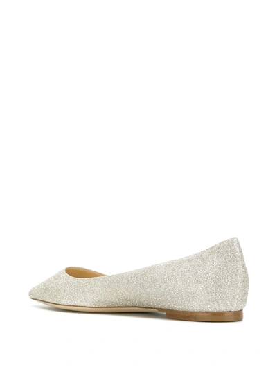 Jimmy Choo Silver Romy Ballerina Flats In Metallic