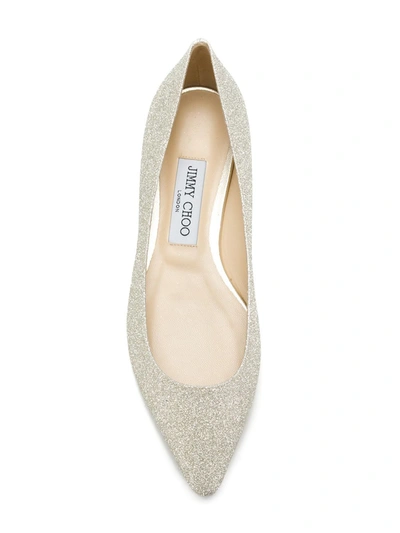 Jimmy Choo Silver Romy Ballerina Flats In Metallic